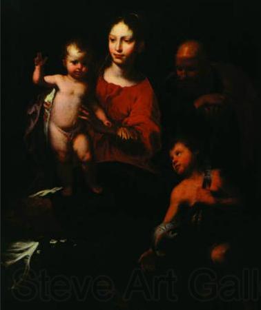 Bernardo Strozzi Holy Family with St. John the Baptist Spain oil painting art